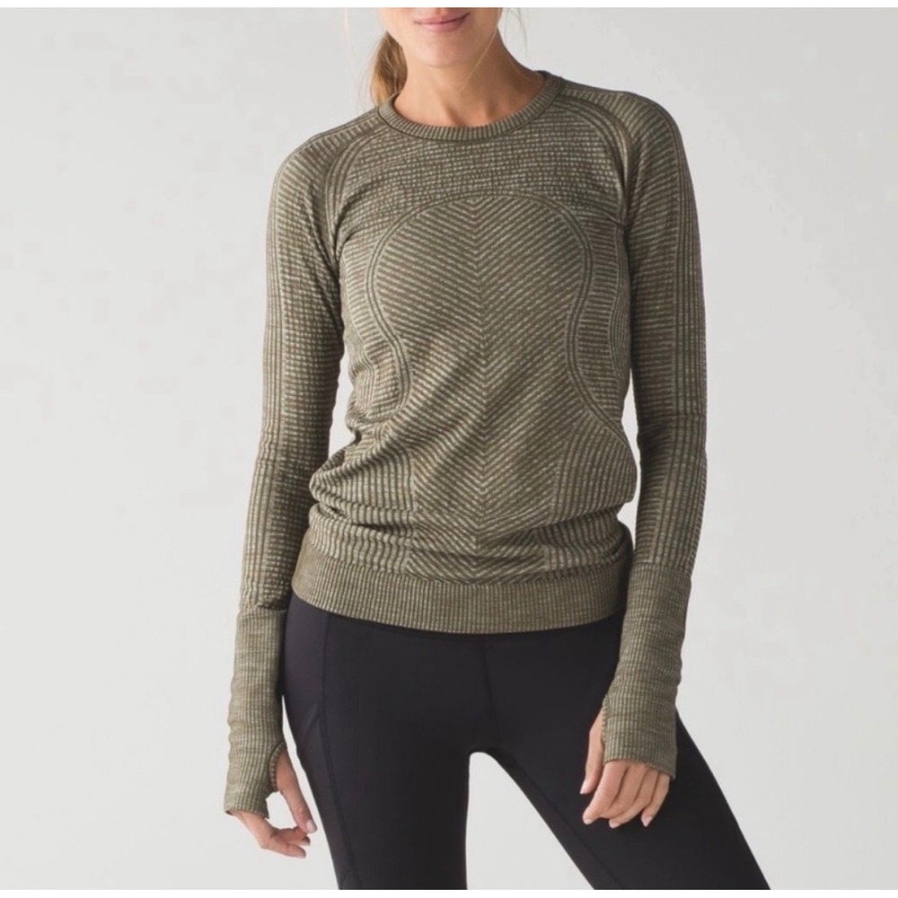 Lululemon Restless Pullover Tee Size 4 Heathered Military Green